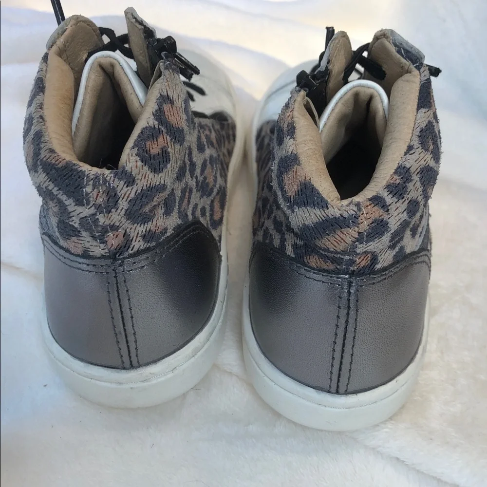Nordstrom Leopard-Print High-Top Sneakers in White, Brown and Black